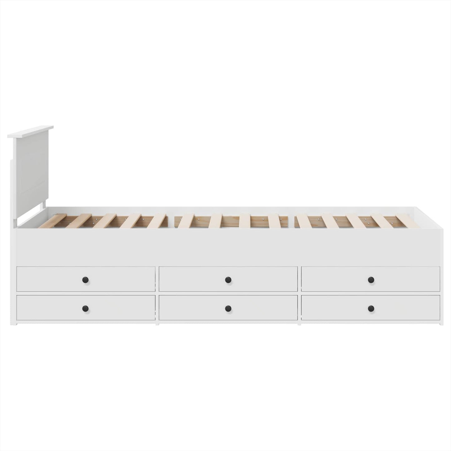 Slaapbank met lade Wit en zwart 75 x 190 cm Bewerkt hout