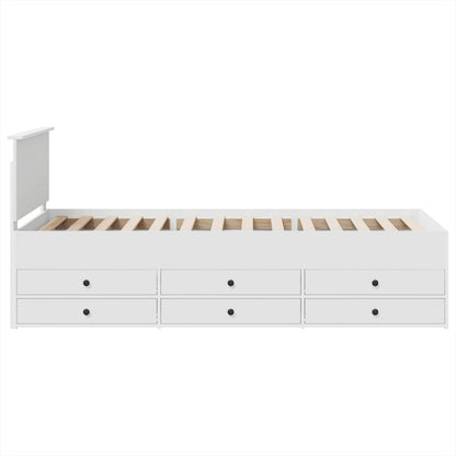 Slaapbank met lade Wit en zwart 75 x 190 cm Bewerkt hout