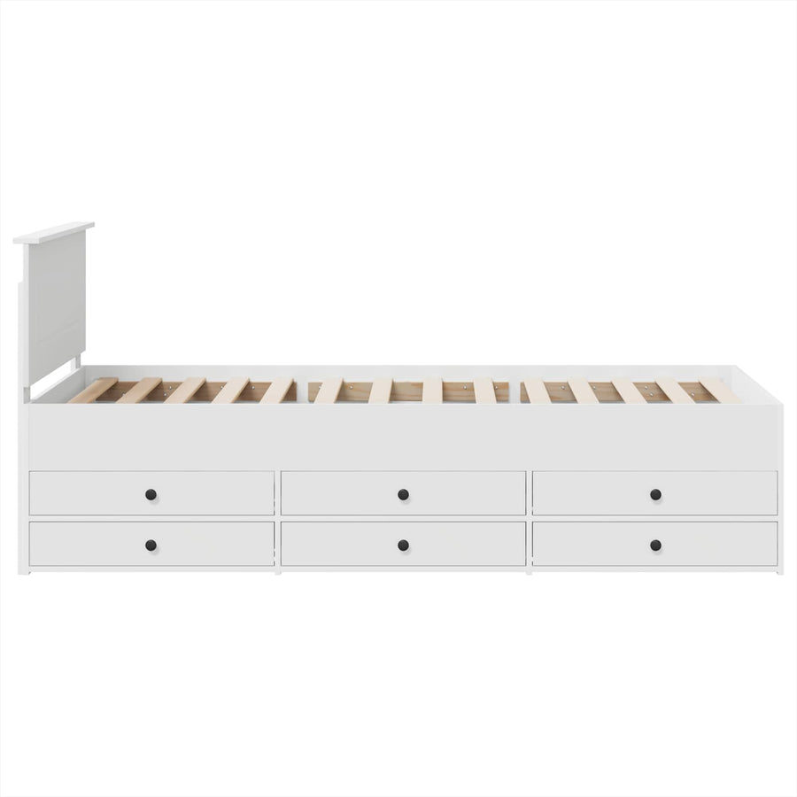 Slaapbank met lade Wit en zwart 75 x 190 cm Bewerkt hout