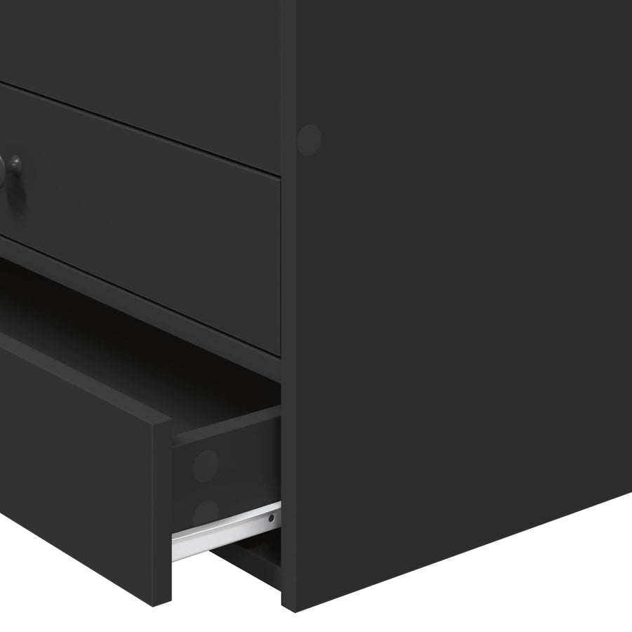 Slaapbank met lade met opslag Zwart 75 x 190 cm Bewerkt hout