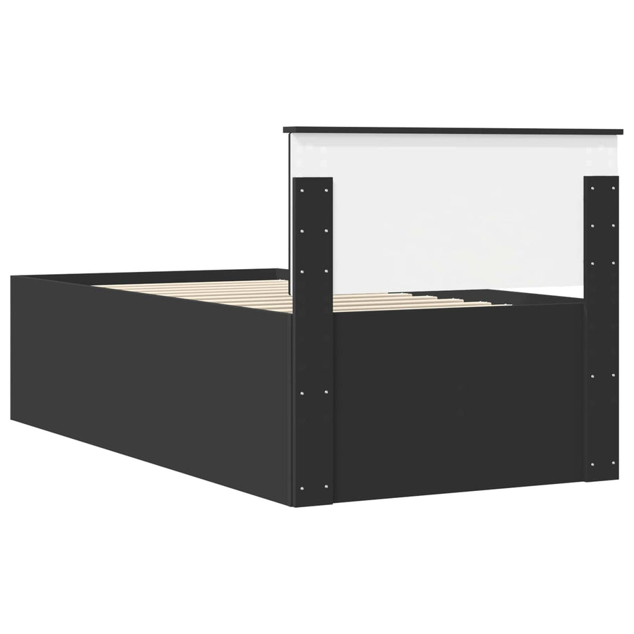 Slaapbank met lade met opslag Zwart 75 x 190 cm Bewerkt hout