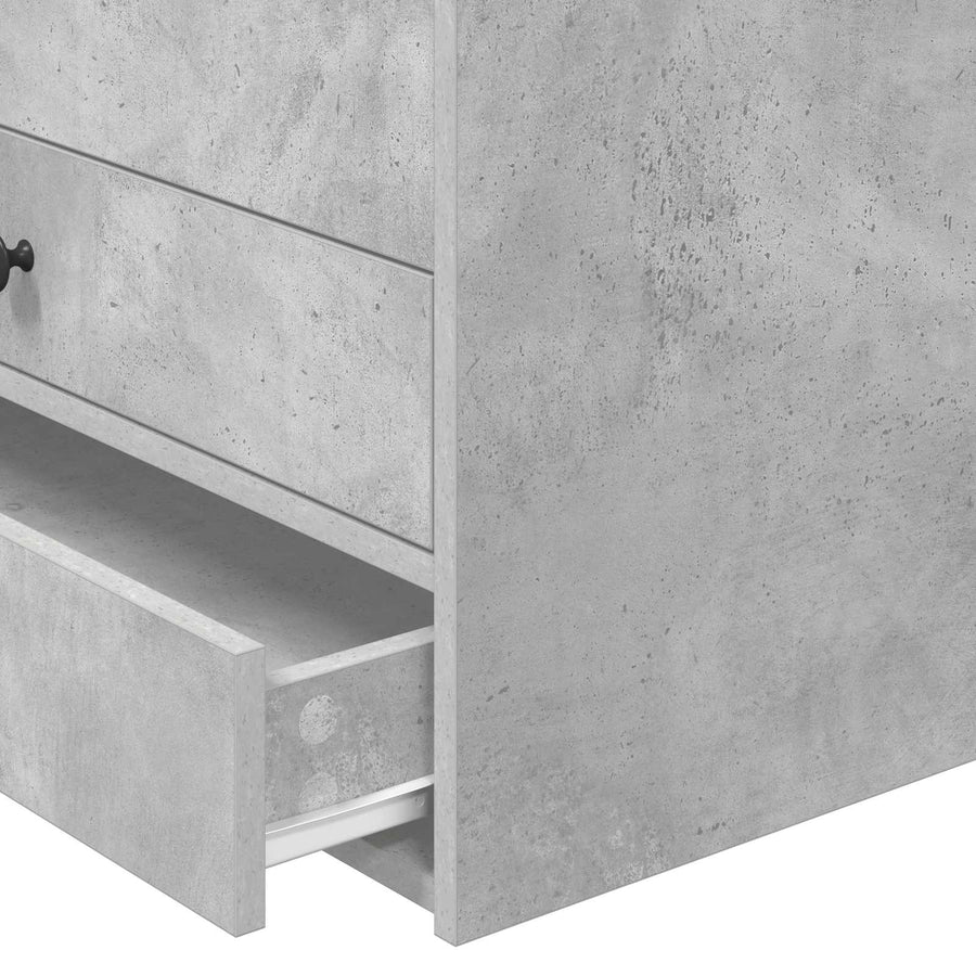 Slaapbank Beton Grijs en Zwart 70 x 190 cm Bewerkt hout