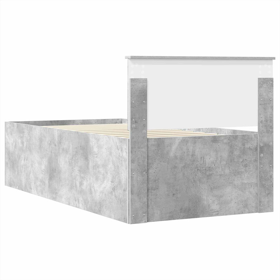 Slaapbank Beton Grijs en Zwart 70 x 190 cm Bewerkt hout