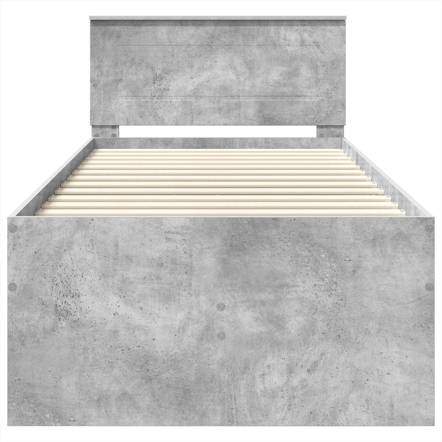 Slaapbank Beton Grijs en Zwart 70 x 190 cm Bewerkt hout