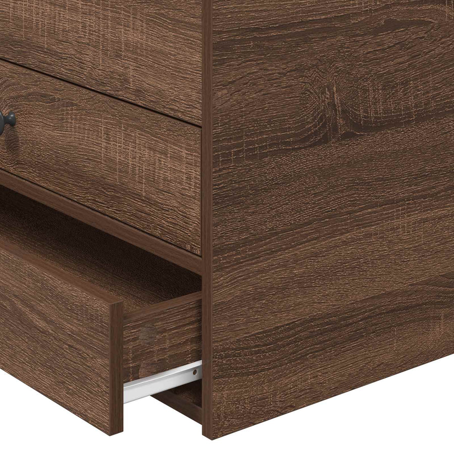 Slaapbank Bruin Eiken en Zwart 75 x 190 cm Bewerkt hout