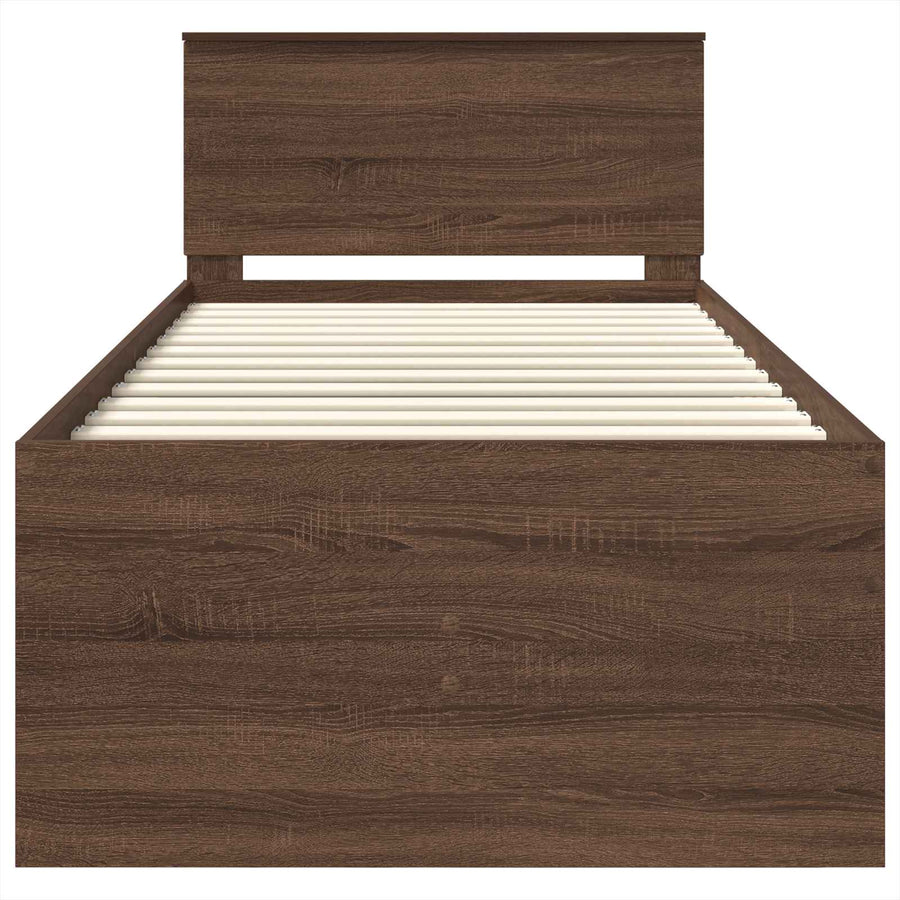 Slaapbank Bruin Eiken en Zwart 75 x 190 cm Bewerkt hout