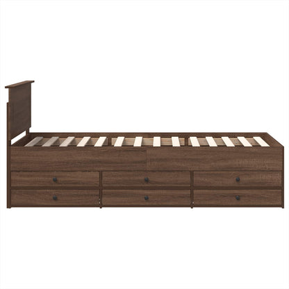 Slaapbank Bruin Eiken en Zwart 75 x 190 cm Bewerkt hout
