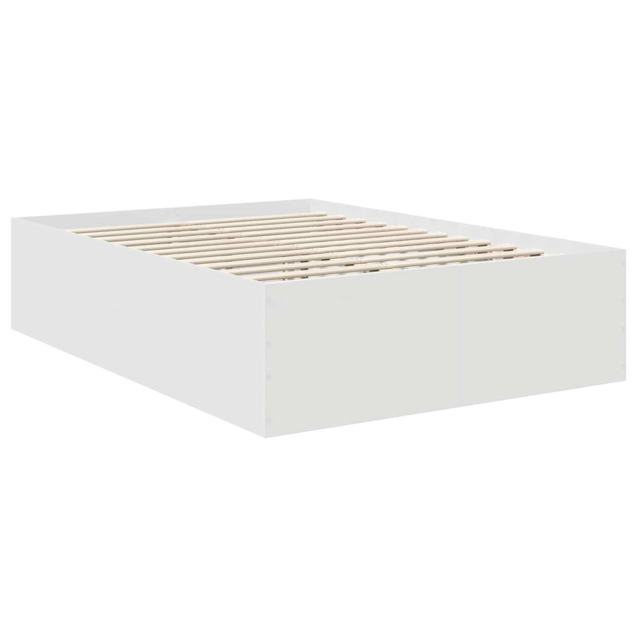 Bedframe met hoofdeinde Wit 160 x 200 cm Bewerkt hout