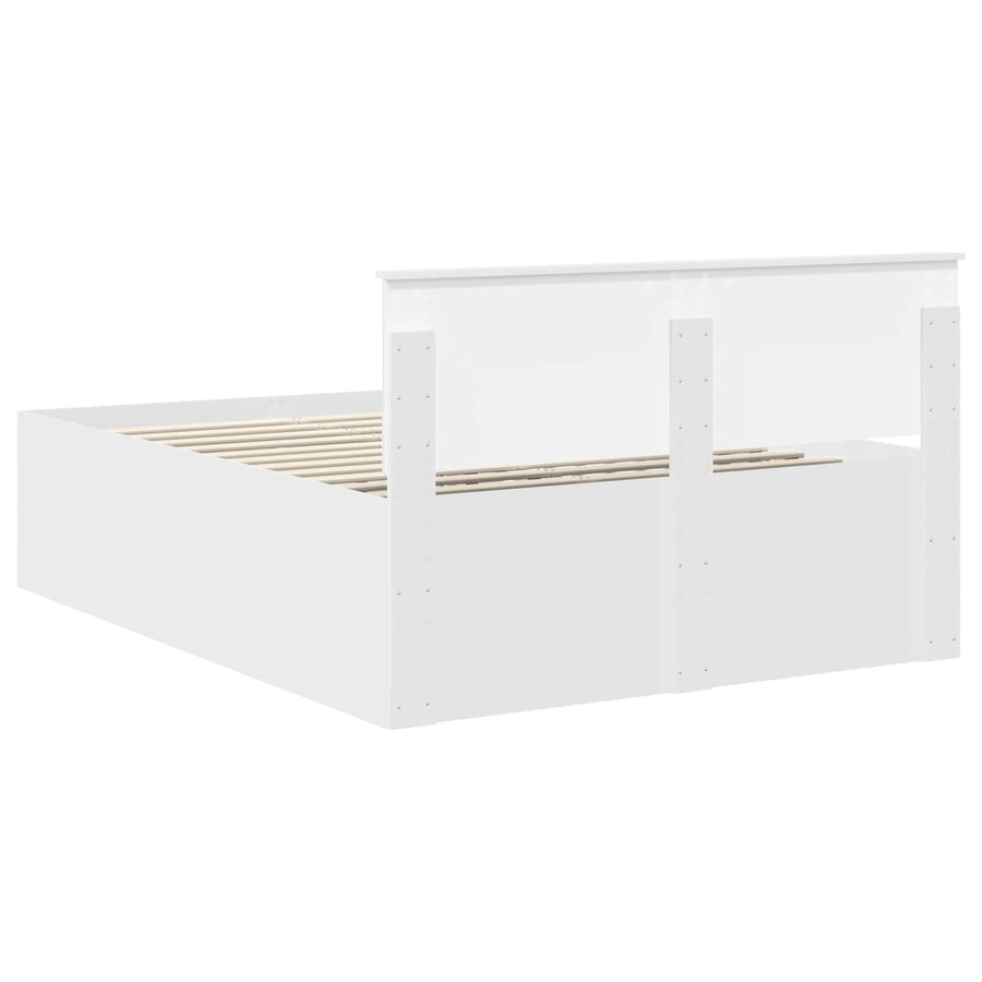Bedframe met hoofdeinde Wit 160 x 200 cm Bewerkt hout