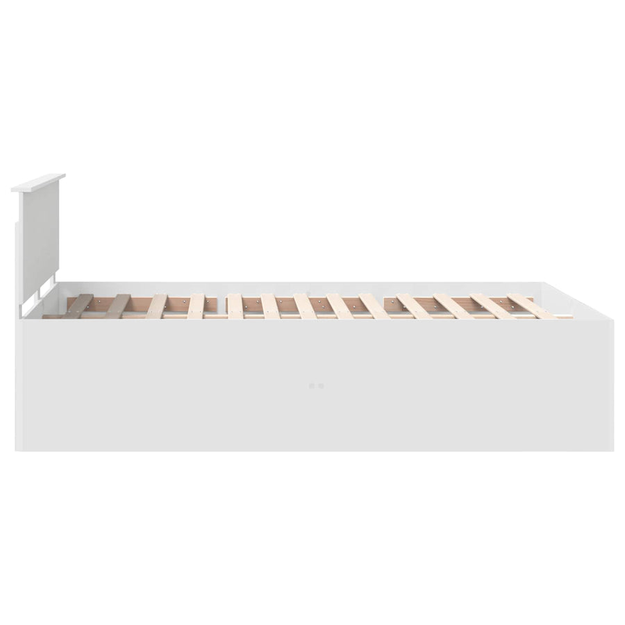 Bedframe met hoofdeinde Wit 160 x 200 cm Bewerkt hout