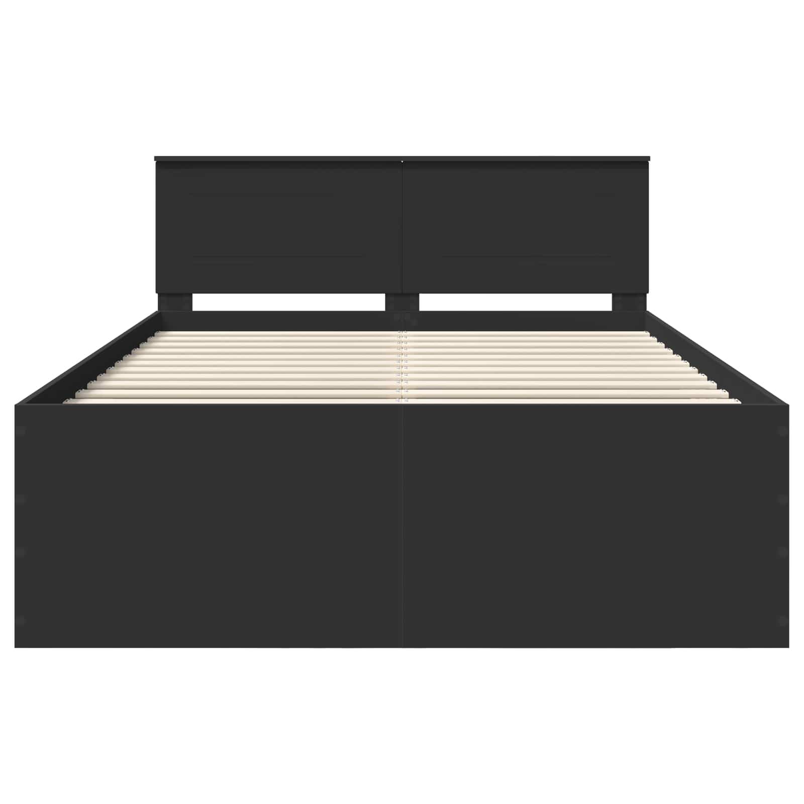 Bedframe met hoofdeinde Zwart 160 x 200 cm Bewerkt hout