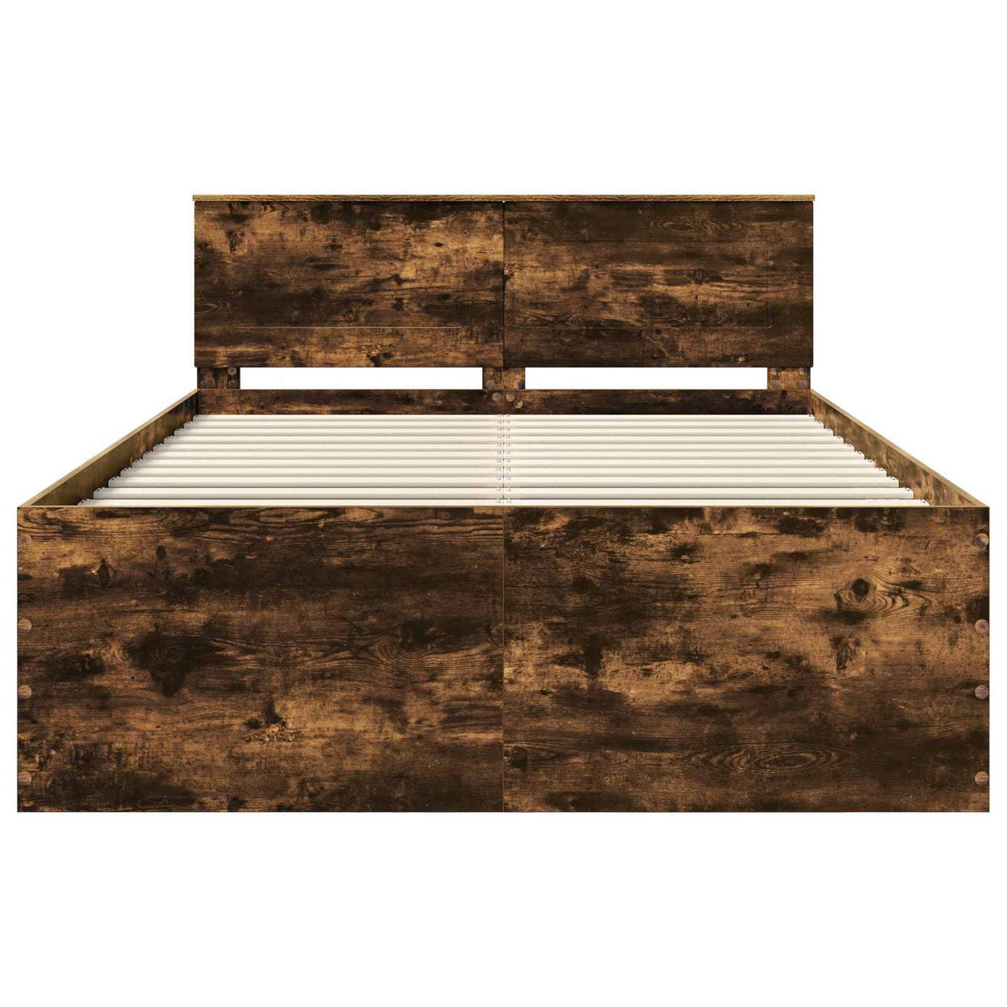 Bedframe met hoofdeinde Gerookt eiken 160 x 200 cm Bewerkt hout