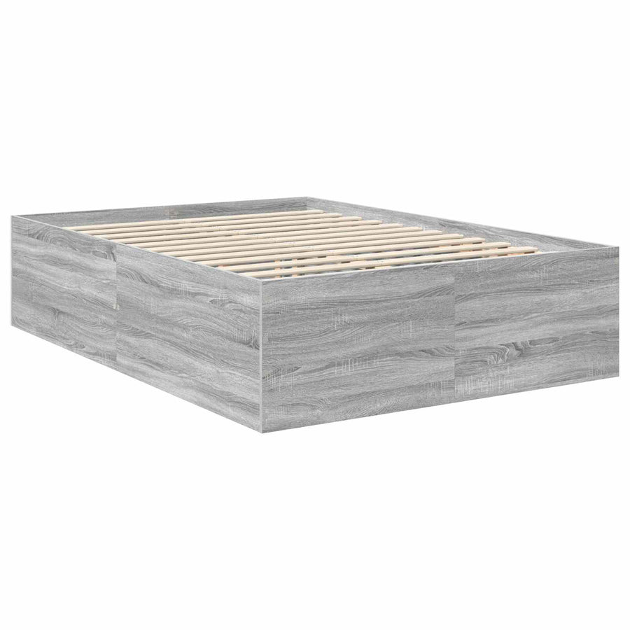 Bedframe met hoofdeinde Grijs Sonoma 160 x 200 cm Bewerkt hout
