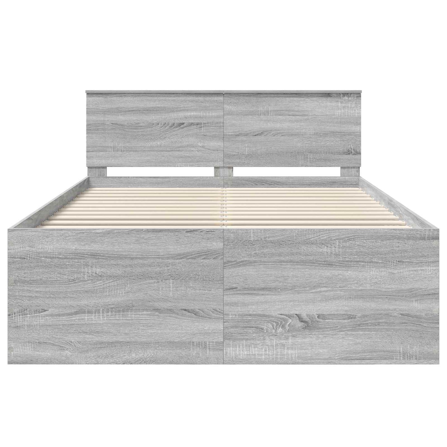 Bedframe met hoofdeinde Grijs Sonoma 160 x 200 cm Bewerkt hout