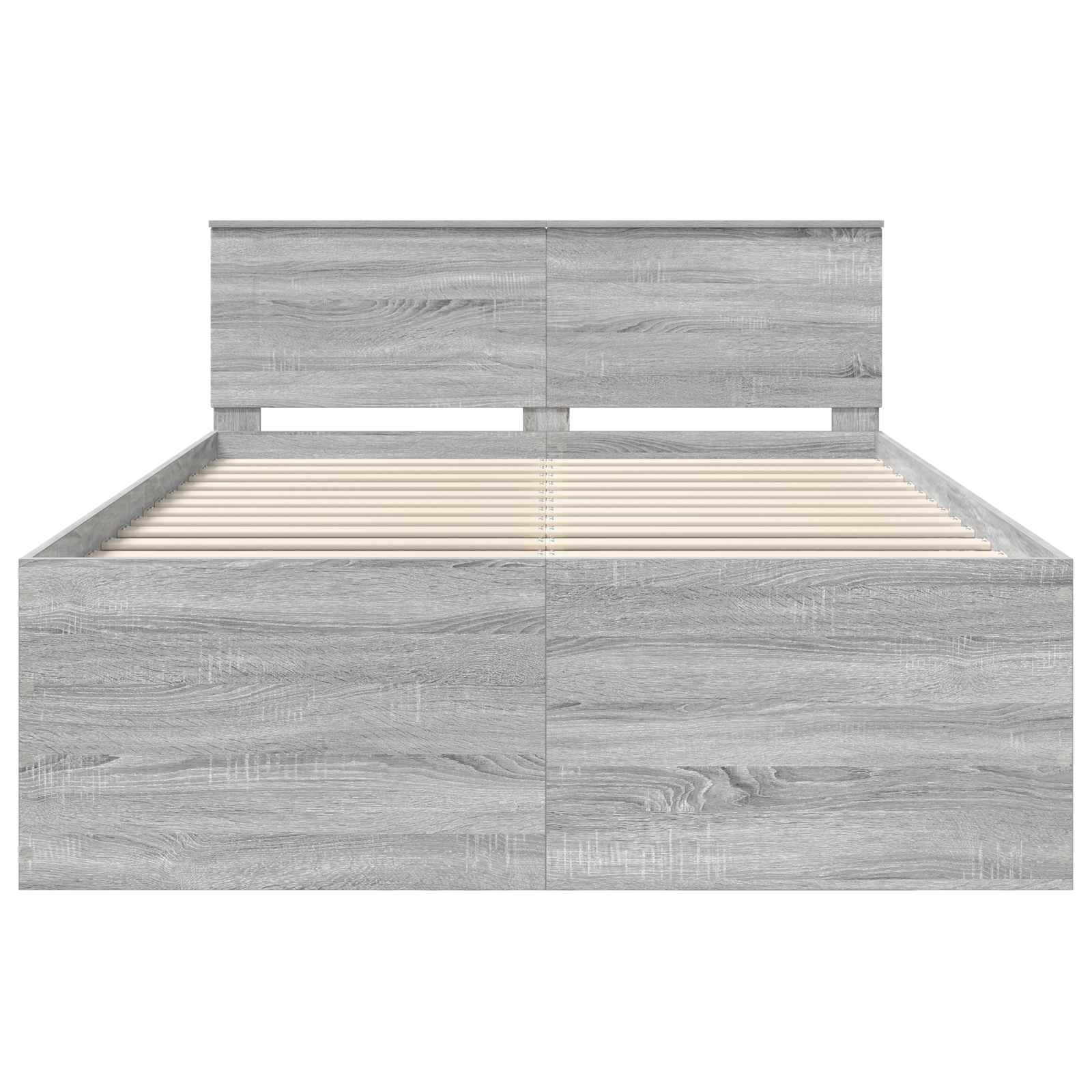 Bedframe met hoofdeinde Grijs Sonoma 160 x 200 cm Bewerkt hout