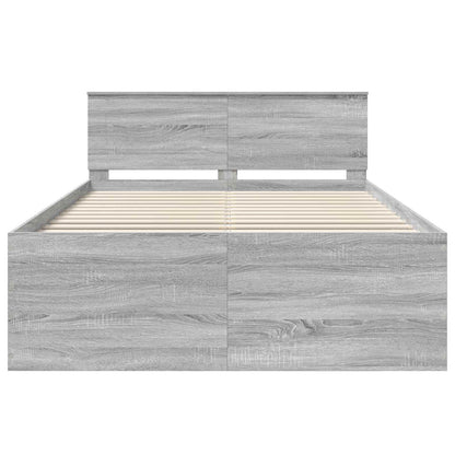 Bedframe met hoofdeinde Grijs Sonoma 160 x 200 cm Bewerkt hout
