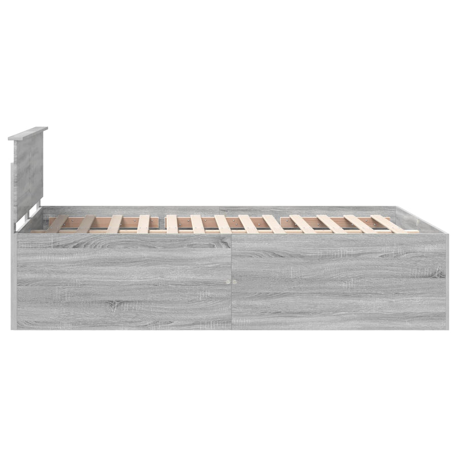 Bedframe met hoofdeinde Grijs Sonoma 160 x 200 cm Bewerkt hout