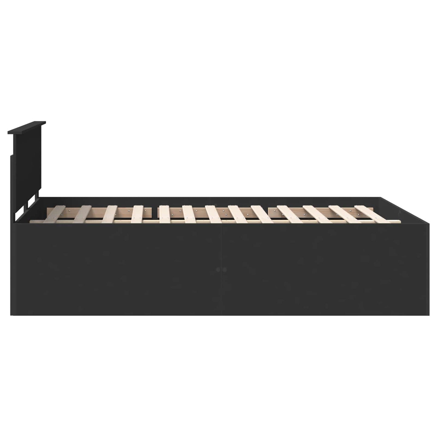 Bedframe met hoofdeinde Zwart 150 x 200 cm Bewerkt hout