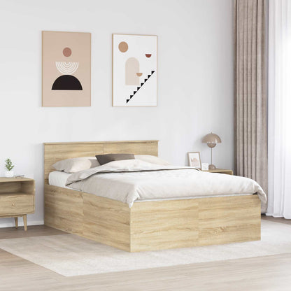 Bedframe met hoofdeinde Sonoma Eiken 150 x 200 cm Bewerkt hout