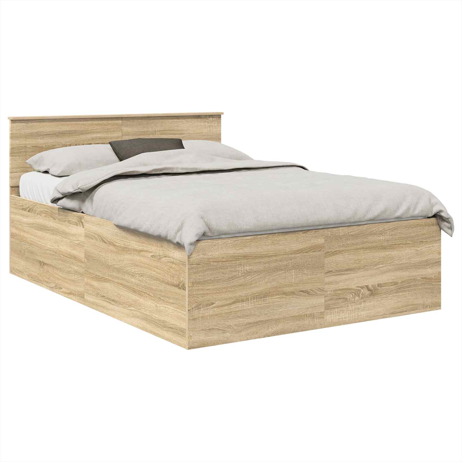 Bedframe met hoofdeinde Sonoma Eiken 150 x 200 cm Bewerkt hout