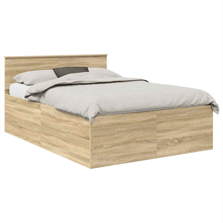 Bedframe met hoofdeinde Sonoma Eiken 150 x 200 cm Bewerkt hout