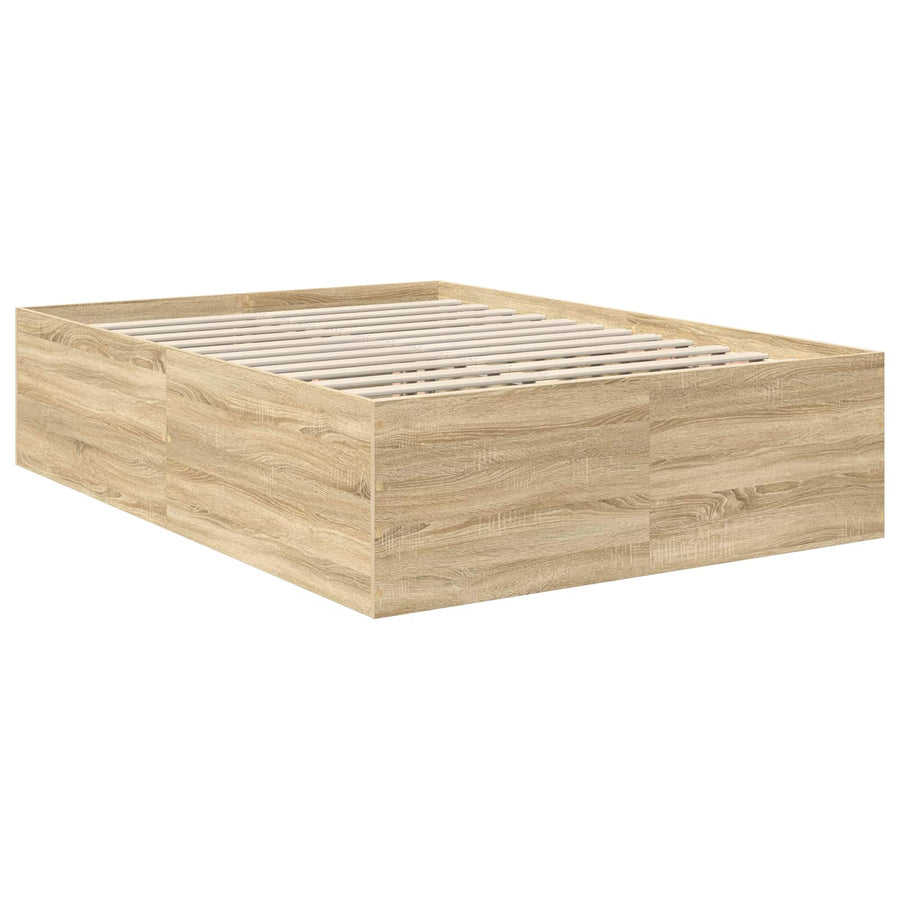 Bedframe met hoofdeinde Sonoma Eiken 150 x 200 cm Bewerkt hout