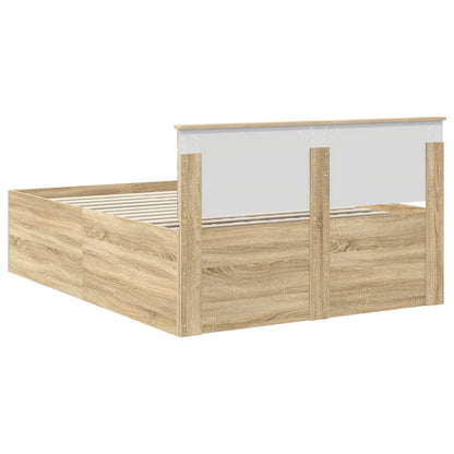 Bedframe met hoofdeinde Sonoma Eiken 150 x 200 cm Bewerkt hout