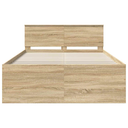 Bedframe met hoofdeinde Sonoma Eiken 150 x 200 cm Bewerkt hout