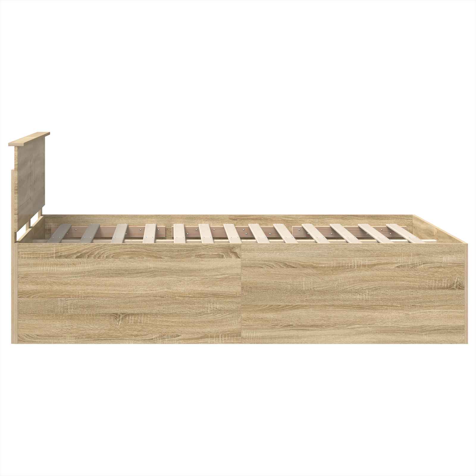 Bedframe met hoofdeinde Sonoma Eiken 150 x 200 cm Bewerkt hout