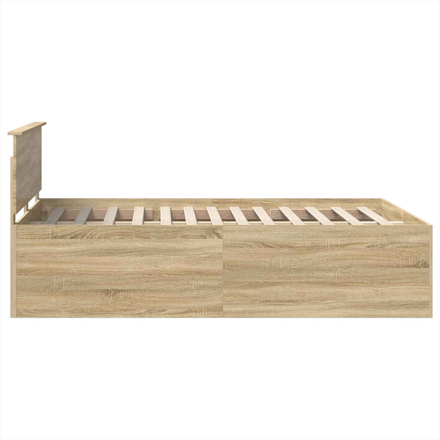 Bedframe met hoofdeinde Sonoma Eiken 150 x 200 cm Bewerkt hout