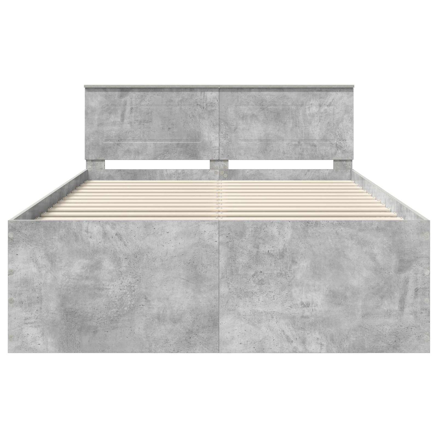 Bedframe met hoofdeinde Beton Grijs 150 x 200 cm Bewerkt hout