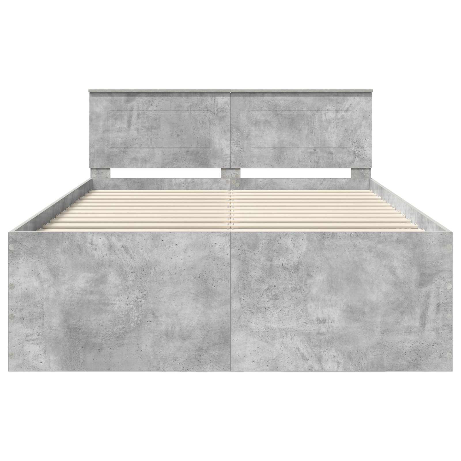 Bedframe met hoofdeinde Beton Grijs 150 x 200 cm Bewerkt hout