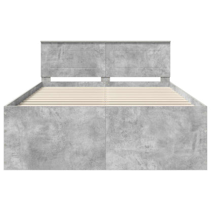 Bedframe met hoofdeinde Beton Grijs 150 x 200 cm Bewerkt hout