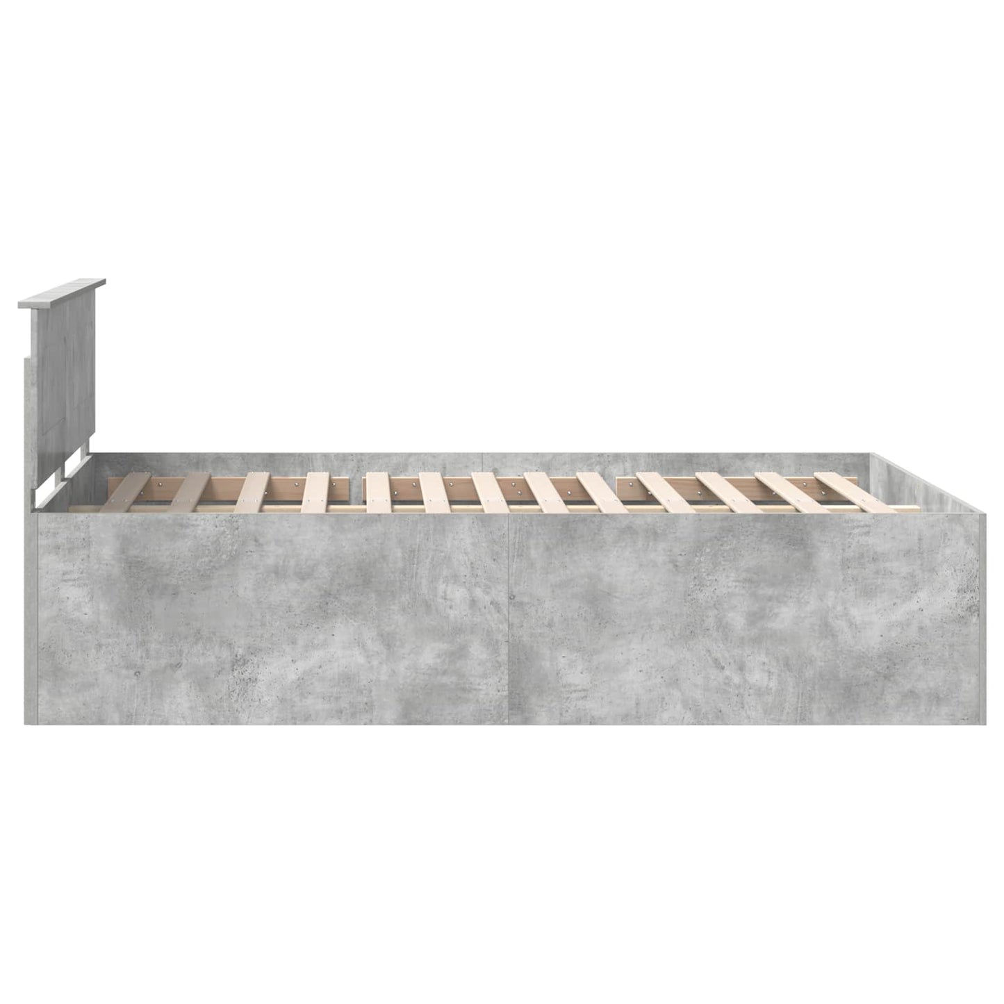 Bedframe met hoofdeinde Beton Grijs 150 x 200 cm Bewerkt hout