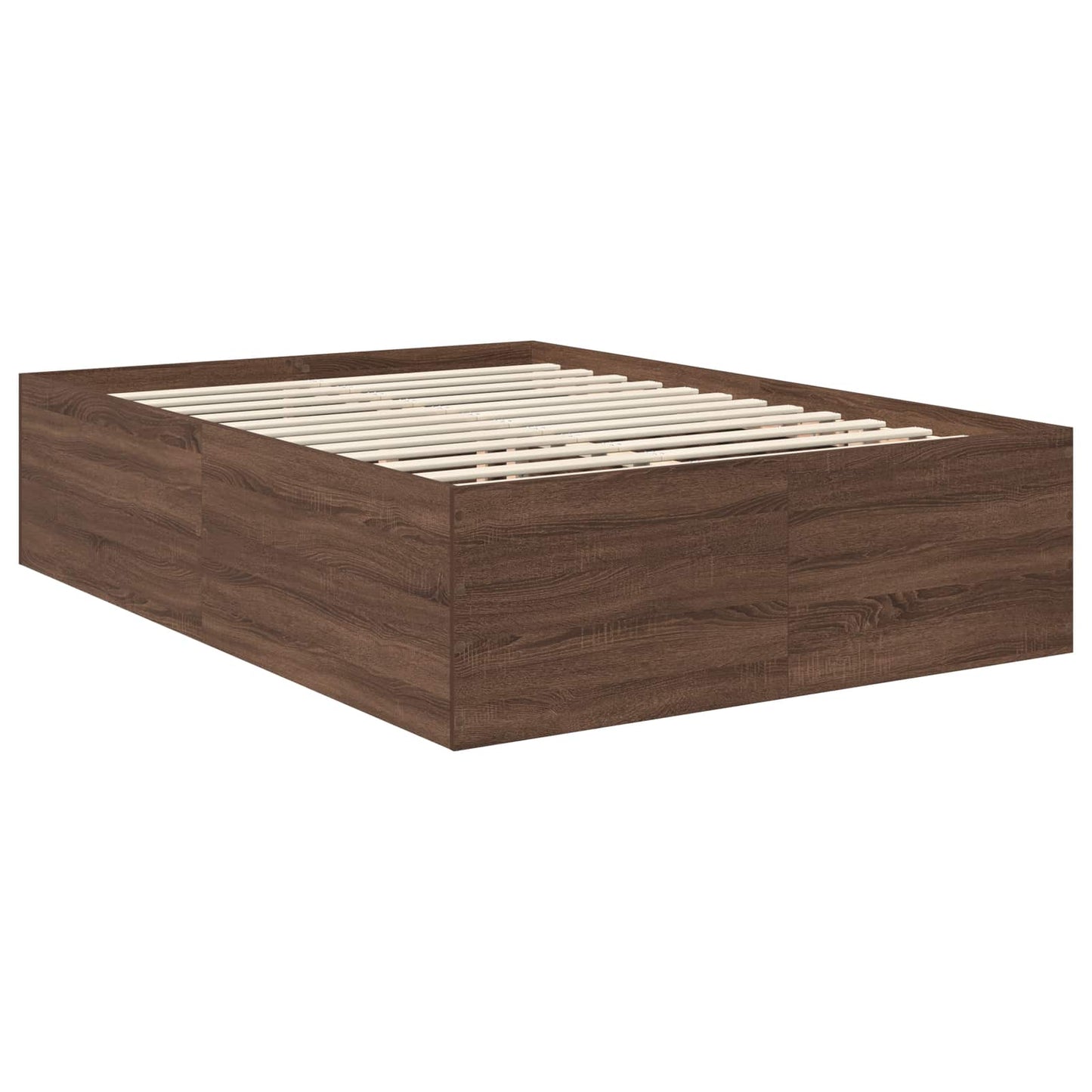 Bedframe met hoofdeinde Bruin Eiken 150 x 200 cm Bewerkt hout