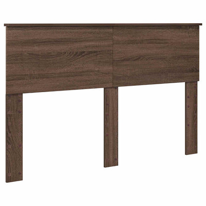 Bedframe met hoofdeinde Bruin Eiken 150 x 200 cm Bewerkt hout