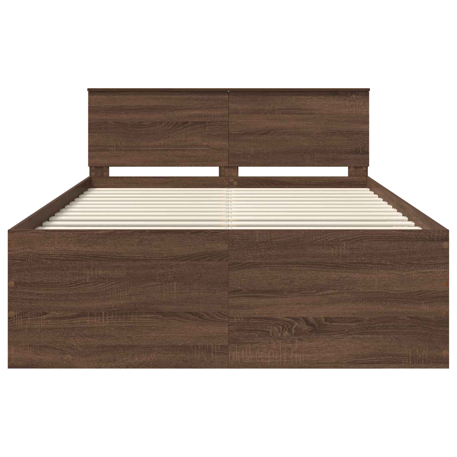 Bedframe met hoofdeinde Bruin Eiken 150 x 200 cm Bewerkt hout