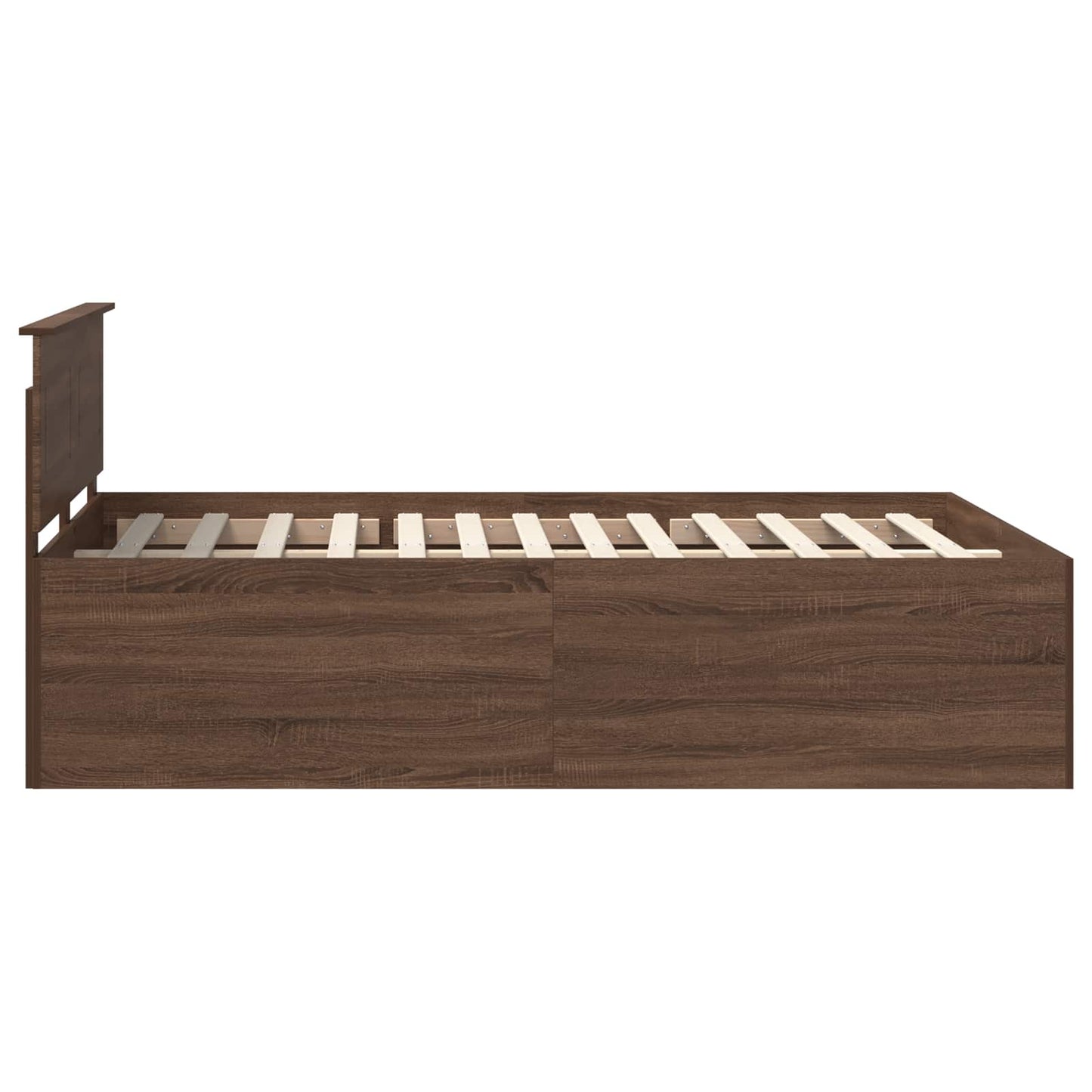 Bedframe met hoofdeinde Bruin Eiken 150 x 200 cm Bewerkt hout