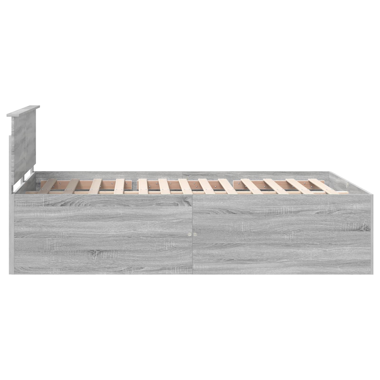 Bedframe met hoofdeinde Grijs Sonoma 140 x 190 cm Bewerkt hout