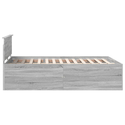Bedframe met hoofdeinde Grijs Sonoma 140 x 190 cm Bewerkt hout