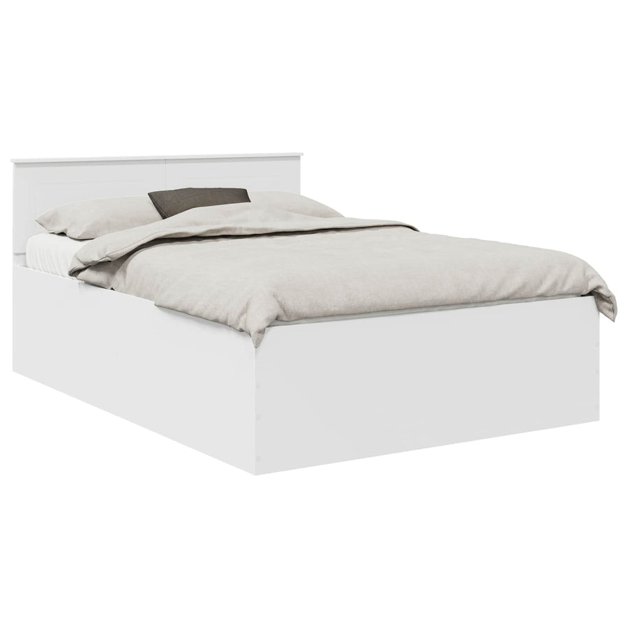 Bedframe met hoofdeinde Wit 140 x 200 cm Bewerkt hout