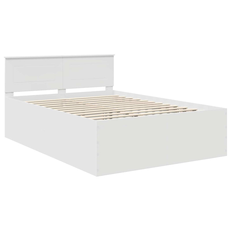 Bedframe met hoofdeinde Wit 140 x 200 cm Bewerkt hout