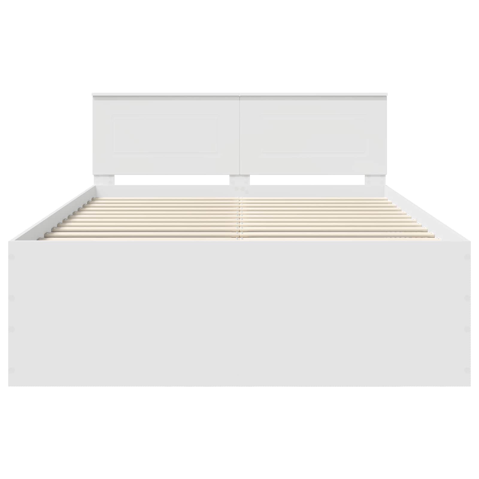 Bedframe met hoofdeinde Wit 140 x 200 cm Bewerkt hout