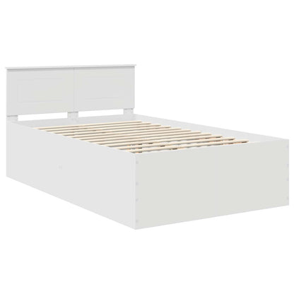 Bedframe met hoofdeinde Wit 135 x 190 cm Bewerkt hout