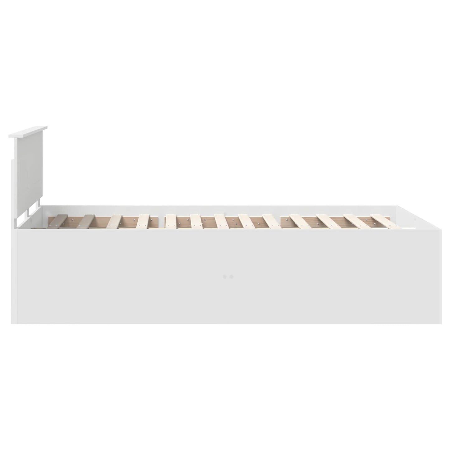 Bedframe met hoofdeinde Wit 135 x 190 cm Bewerkt hout