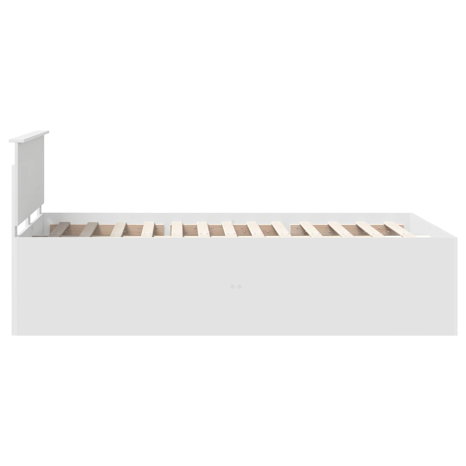Bedframe met hoofdeinde Wit 135 x 190 cm Bewerkt hout