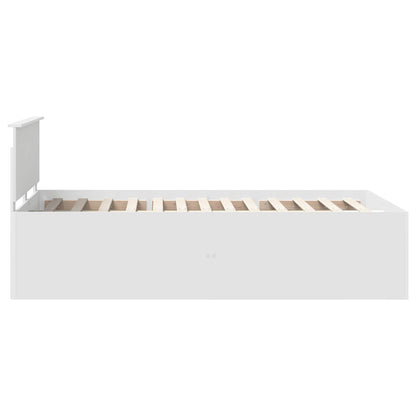 Bedframe met hoofdeinde Wit 135 x 190 cm Bewerkt hout