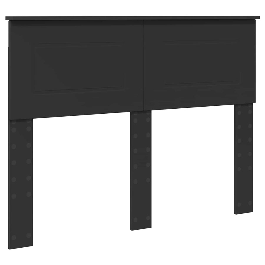 Bedframe met hoofdeinde Zwart 135 x 190 cm Bewerkt hout