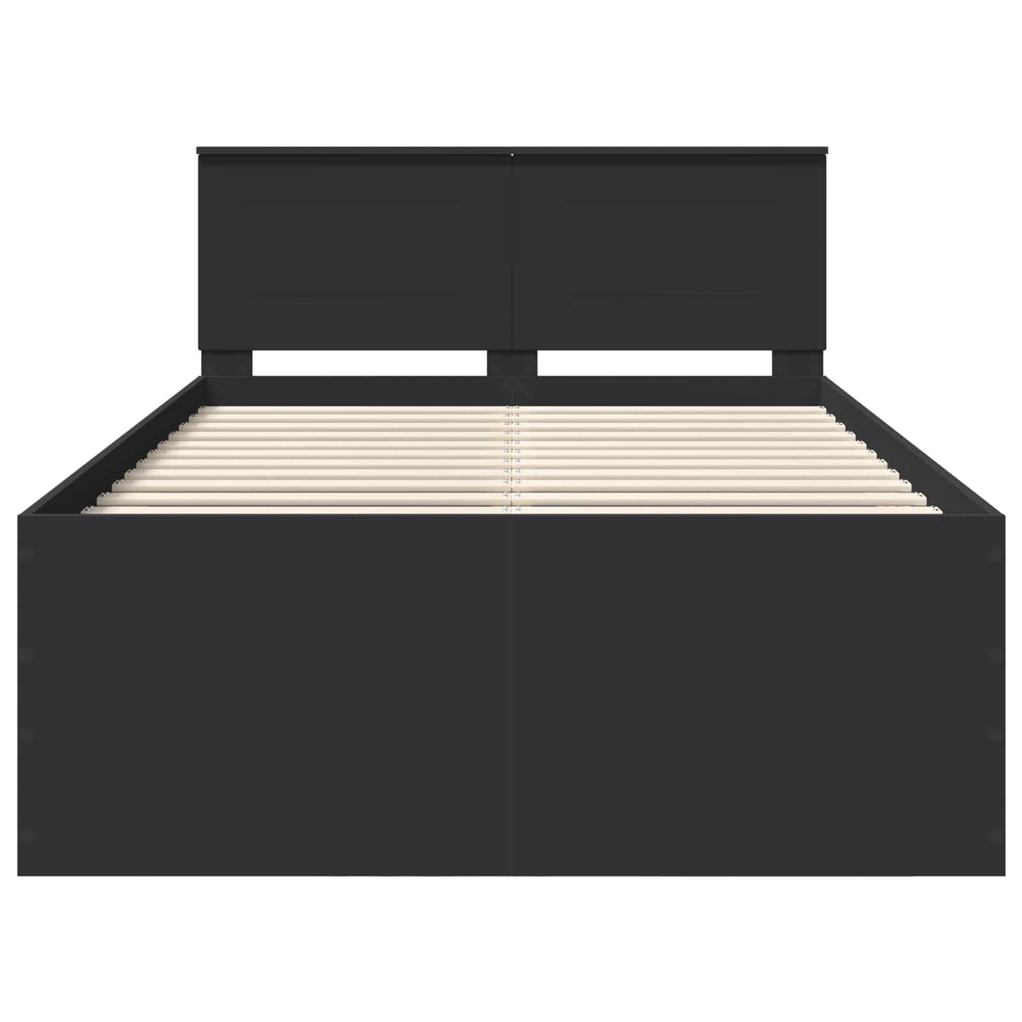 Bedframe met hoofdeinde Zwart 120 x 190 cm Bewerkt hout