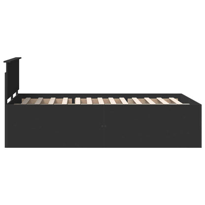 Bedframe met hoofdeinde Zwart 120 x 190 cm Bewerkt hout